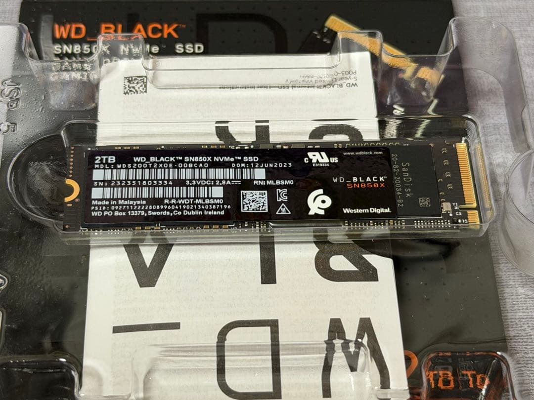 内蔵型SSD WD_BLACK SN850X 2TB NVMe SSD